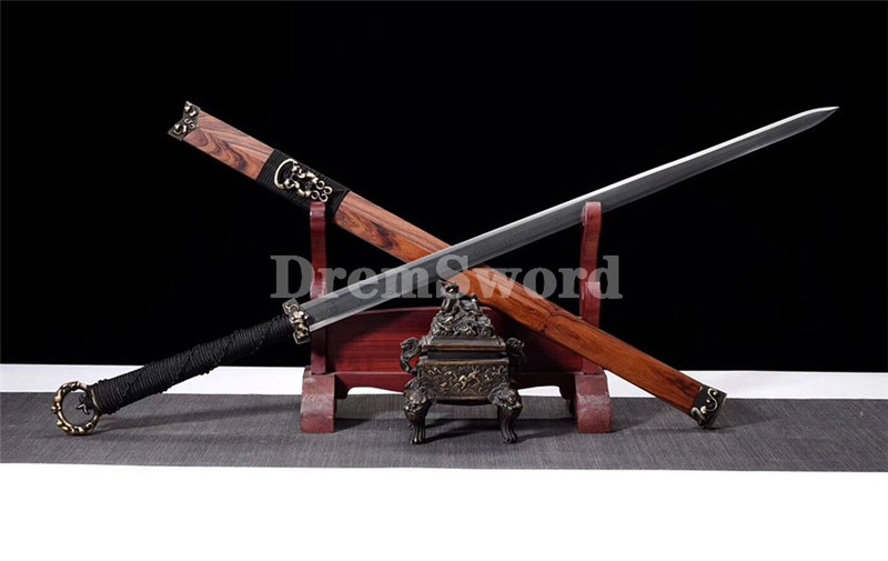 TOP QUALITY REFINED FOLDED STEEL BLADE FULL TANG CHINESE DAO 环首刀 SWORD SHARP.