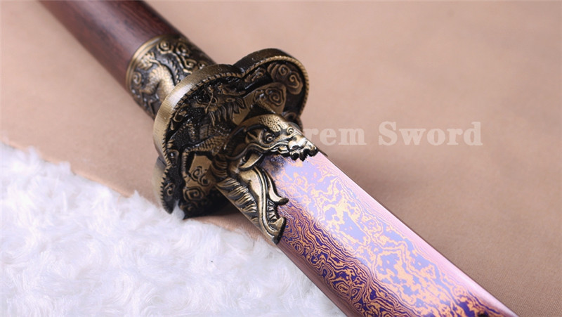 Chinese Sword Damascus Steel Battle Ready Kang Xi Saber 康熙战刀 Sharp Broadsword