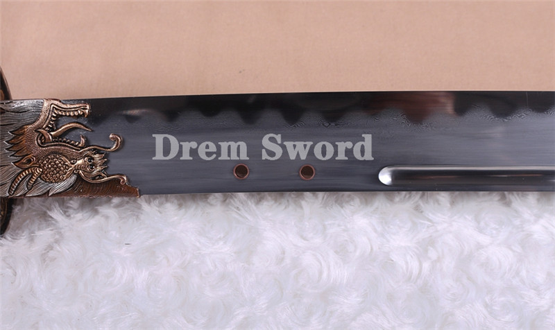 Rare Top quality Chinese Sword clay tempered abrasive laminated folded Steel Battle Ready Kang Xi Saber 康熙战刀 Sharp Broadsword.