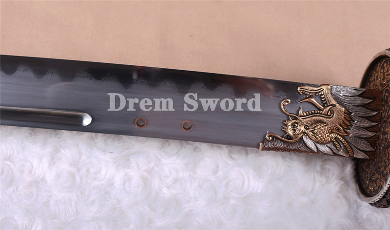 Rare Top quality Chinese Sword clay tempered abrasive laminated folded Steel Battle Ready Kang Xi Saber 康熙战刀 Sharp Broadsword.