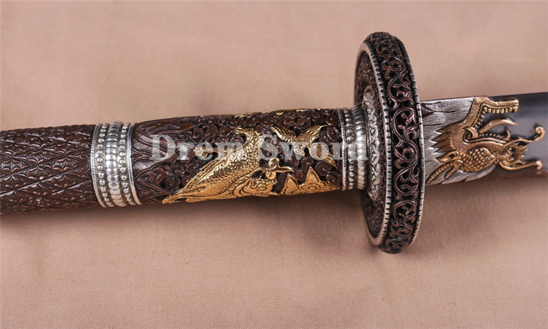 Rare Top quality Chinese Sword clay tempered abrasive laminated folded Steel Battle Ready Kang Xi Saber 康熙战刀 Sharp Broadsword.