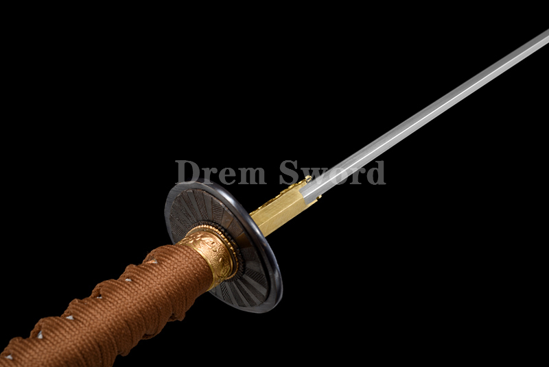 Gunto Tamahagane steel Sword Clay Tempered Full-Rayskin Saya Hazuya Polish