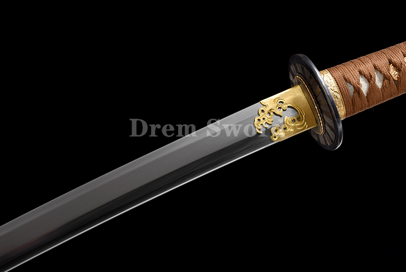 Gunto Tamahagane steel Sword Clay Tempered Full-Rayskin Saya Hazuya Polish