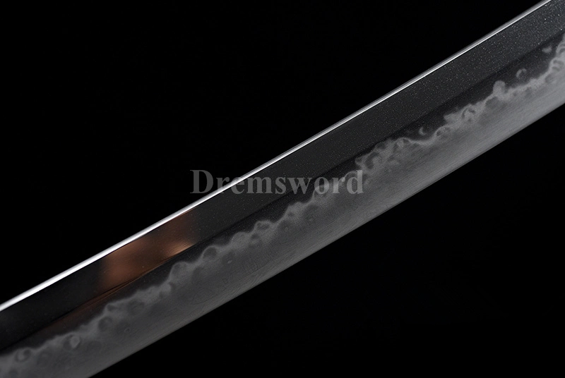 Tamahagane steel choji hamon Clay Tempered Lamination Katana Japanese samurai Sword iron tsuba.