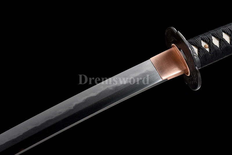 Kanmuri-otoshi Tamahagane Lamination steel Clay Tempered wakizashi Japanese samurai Sword choji hamon.