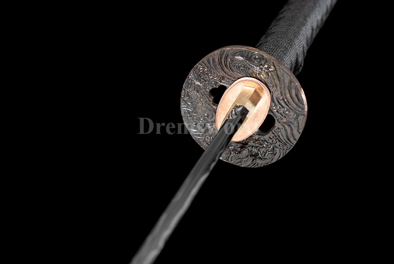 Clay Tempered  Hitatsura Hamon 皆烧 Lamination 1095 high carbon steel Katana Japanese samurai Sword real shell saya.