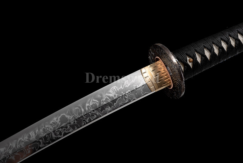 Clay Tempered  Hitatsura Hamon 皆烧 Lamination 1095 high carbon steel Katana Japanese samurai Sword real shell saya.