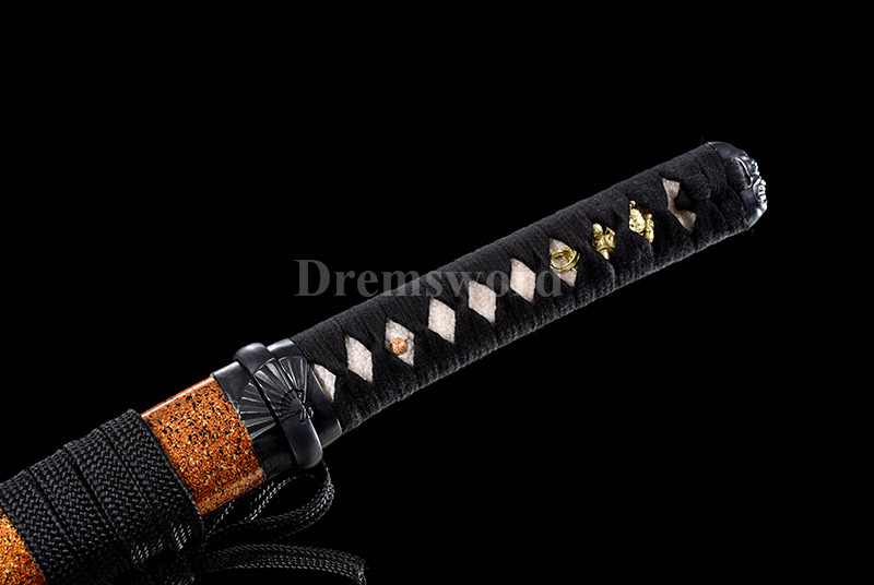 Tamahagane steel Clay Tempered Lamination Hira Zukuri Blade wakizashi Japanese samurai Sword.