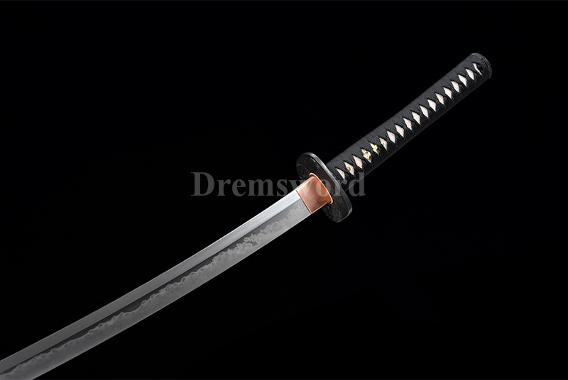 Tamahagane steel choji hamon Lamination Clay Tempered Katana Japanese samurai Sword Battle Ready iron tsuba.