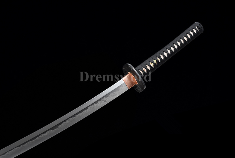 Tamahagane steel choji hamon Lamination Clay Tempered Katana Japanese samurai Sword Battle Ready iron tsuba.