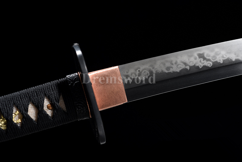 Tamahagane steel choji hamon Lamination Clay Tempered Katana Japanese samurai Sword Battle Ready iron tsuba.