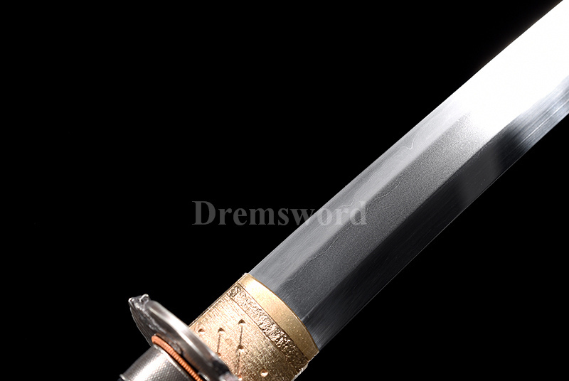 Tamahagane Lamination steel wakizashi Clay Tempered Japanese samurai Sword suguha hamon.