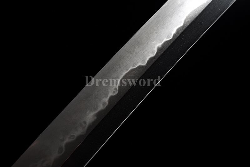 Tamahagane steel choji hamon Lamination Clay Tempered Katana Japanese samurai Sword Battle Ready iron tsuba.
