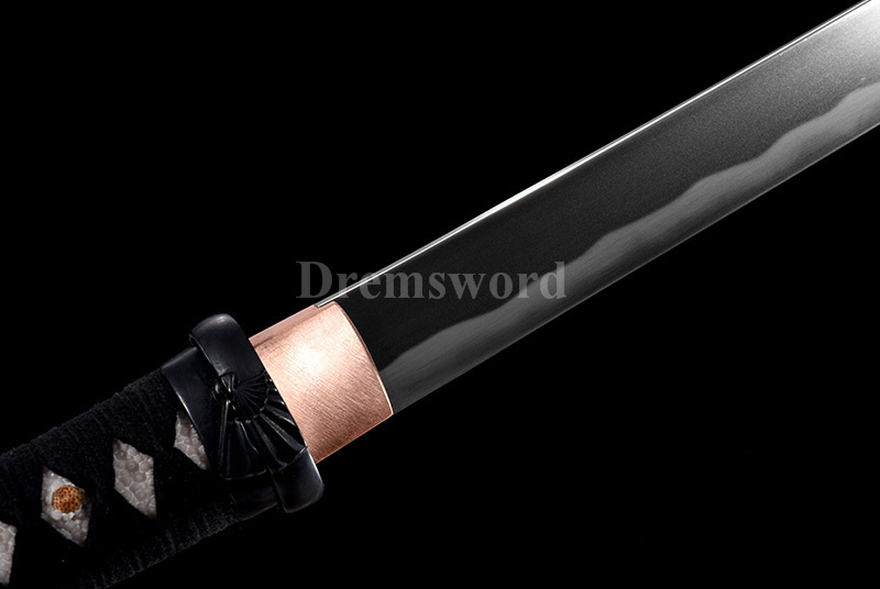 Tamahagane steel Clay Tempered Lamination Hira Zukuri Blade wakizashi Japanese samurai Sword.