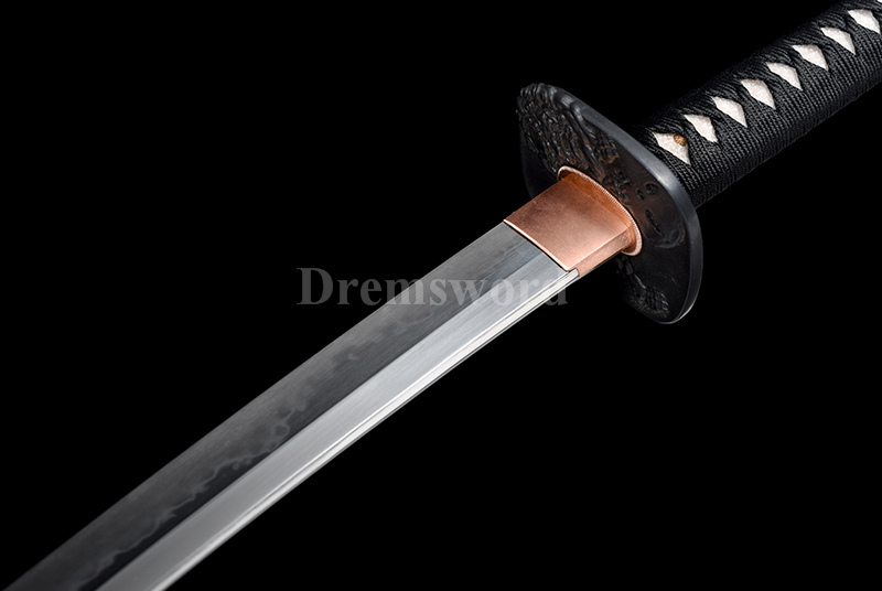 Tamahagane steel choji hamon Lamination Clay Tempered Katana Japanese samurai Sword Battle Ready iron tsuba.