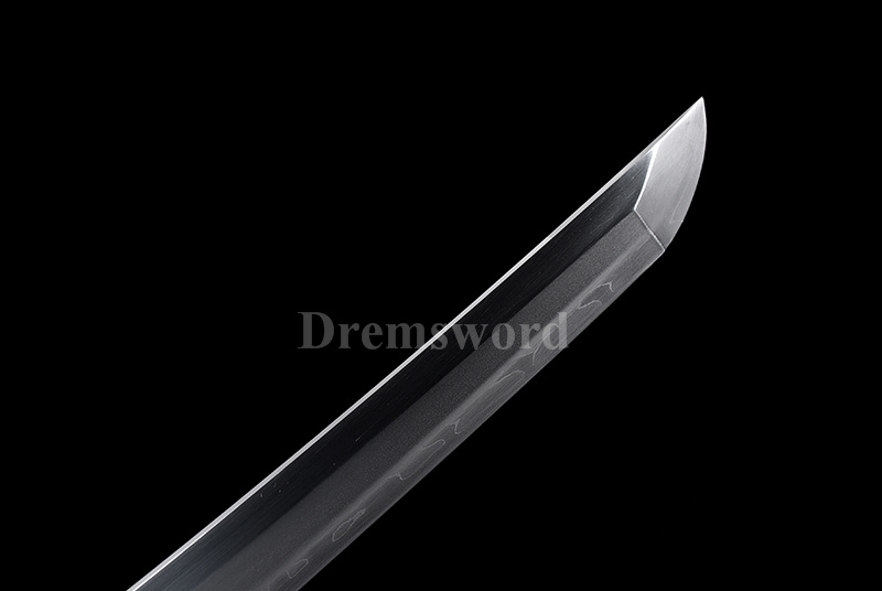 Tamahagane Lamination steel wakizashi Clay Tempered Japanese samurai Sword suguha hamon.