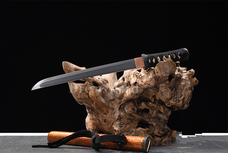 Tamahagane steel Clay Tempered Lamination Hira Zukuri Blade wakizashi Japanese samurai Sword.