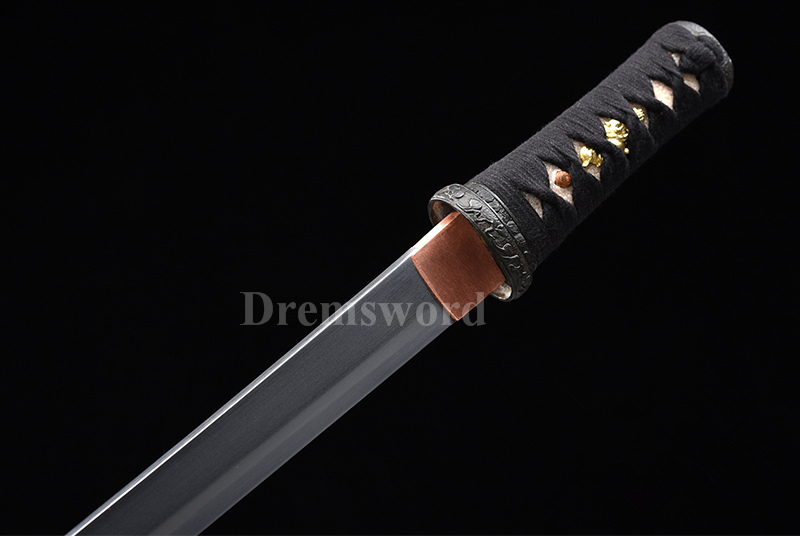 Tamahagane steel Clay Tempered Lamination Hira Zukuri Blade wakizashi Japanese samurai Sword.