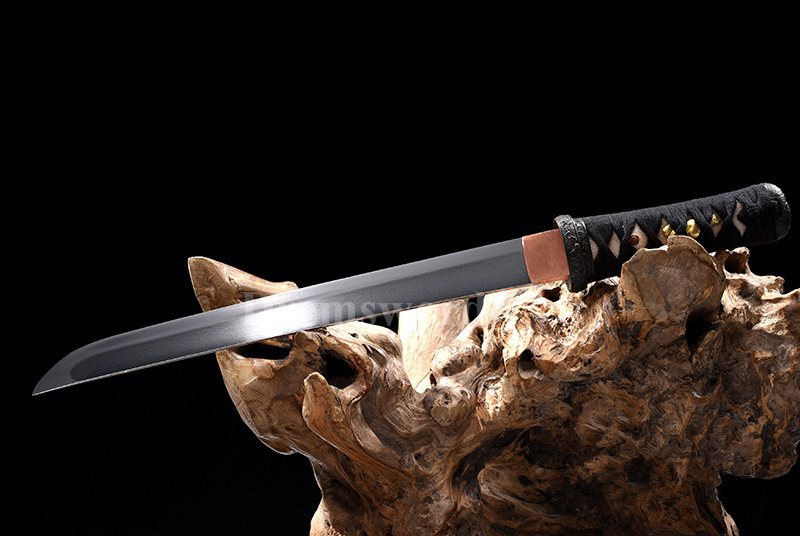 Tamahagane steel Clay Tempered Lamination Hira Zukuri Blade wakizashi Japanese samurai Sword.