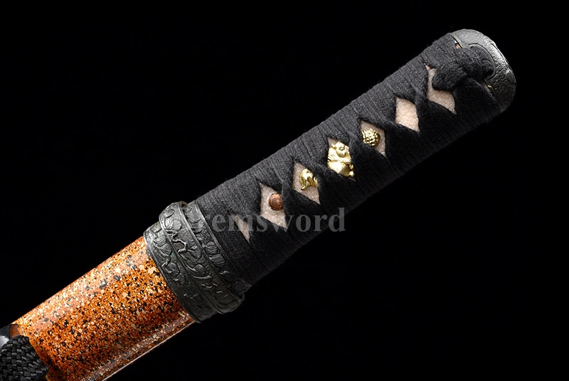 Tamahagane steel Clay Tempered Lamination Hira Zukuri Blade wakizashi Japanese samurai Sword.