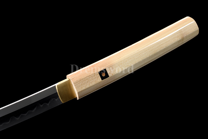 hand forged Clay tempered T10 steel japanese Shirasaya sword battle ready full tang sharp.