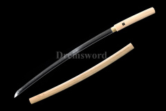 hand forged Clay tempered T10 steel japanese Shirasaya sword battle ready full tang sharp Shinogi-Zukuri