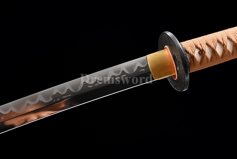 High quality Clay Tempered choji hamon T10 steel Katana Japanese samurai Sword Battle Ready full tang sharp.