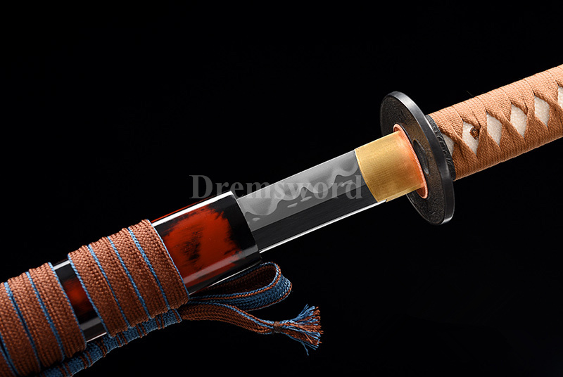 High quality Clay Tempered choji hamon T10 steel Katana Japanese samurai Sword Battle Ready full tang sharp.