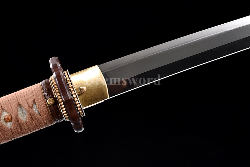 Gunto Tamahagane steel Sword Clay Tempered Full-Rayskin Saya Hazuya Polish