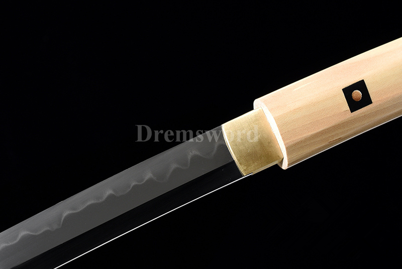 hand forged Clay tempered T10 steel japanese Shirasaya sword battle ready full tang sharp.