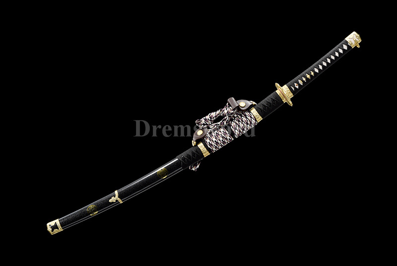 handmade Clay Tempered damascus folded steel tachi Japanese samurai Sword fully hand polished.