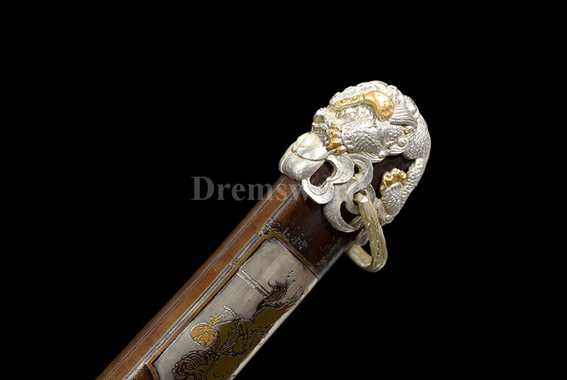 Japanese Tachi Sword Clay Tempered Folded Steel hazuya Abrasive real suguha hamon Full Tang Sharp Blade hand carved brass tsuka and saya.