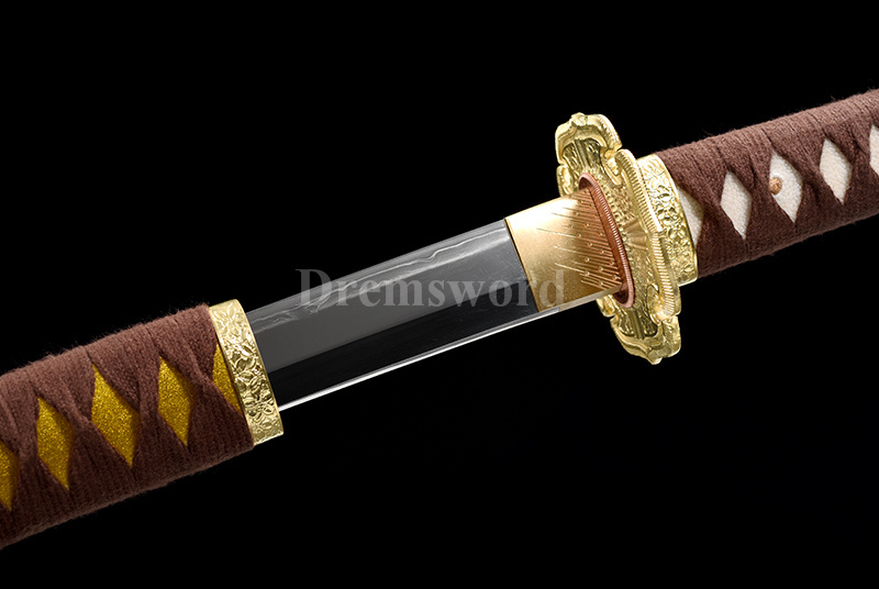 High quality hand forge Clay Tempered suguha hamon damascus folded steel tachi Japanese samurai Sword fully hand polished sharp.