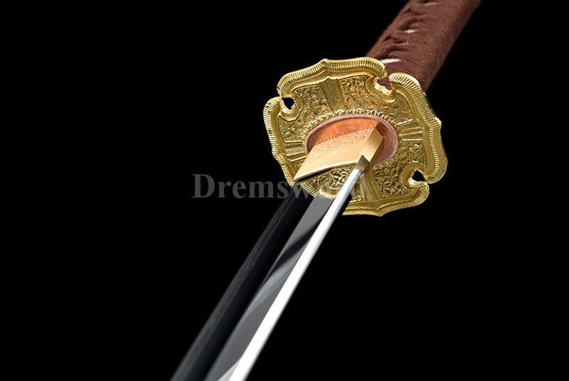 High quality hand forge Clay Tempered suguha hamon damascus folded steel tachi Japanese samurai Sword fully hand polished sharp.