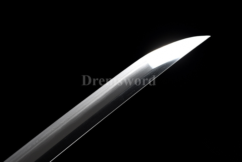Japanese Tachi Sword Clay Tempered Folded Steel hazuya Abrasive real suguha hamon Full Tang Sharp Blade hand carved brass tsuka and saya.