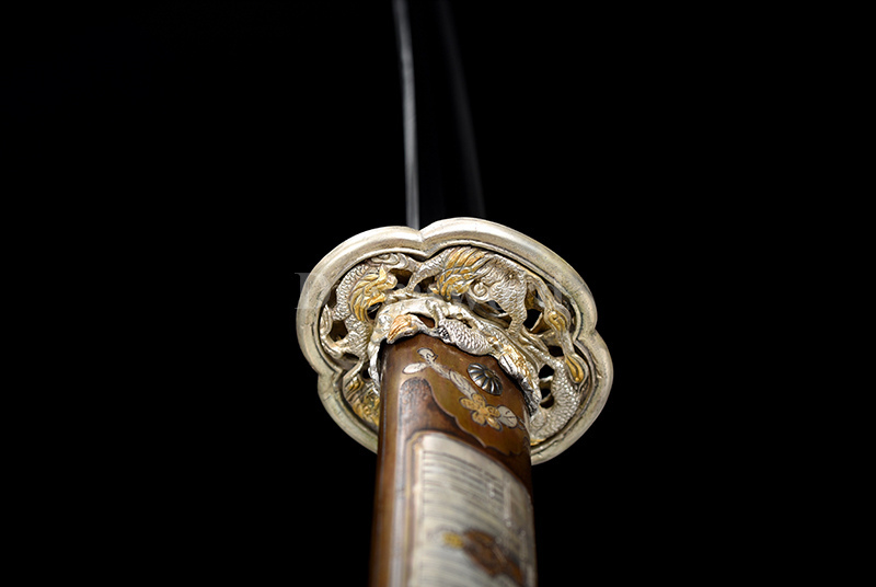 Japanese Tachi Sword Clay Tempered Folded Steel hazuya Abrasive real suguha hamon Full Tang Sharp Blade hand carved brass tsuka and saya.