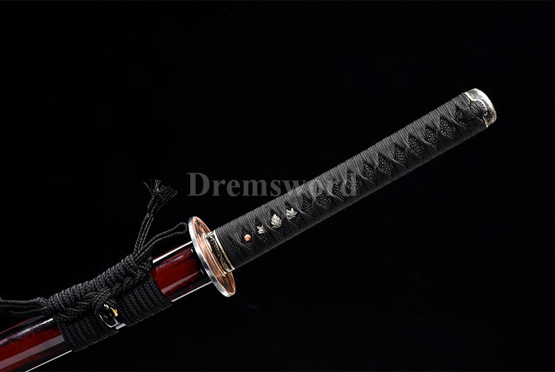 high quality hand forged clay tempered folded steel Katana Japanese Samurai Sword iron tsuba set full tang battle ready sharp.