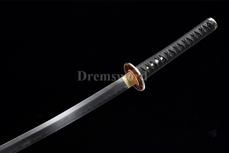 high quality hand forged clay tempered folded steel Katana Japanese Samurai Sword iron tsuba set full tang battle ready sharp.