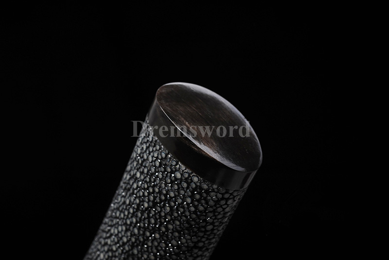 Clay tempered Folded Steel Hazuya Polish suguha hamon tanto Japanese Samurai Sword Razor Sharp full rayskin saya and tsuka MOROHA-ZUKURI.