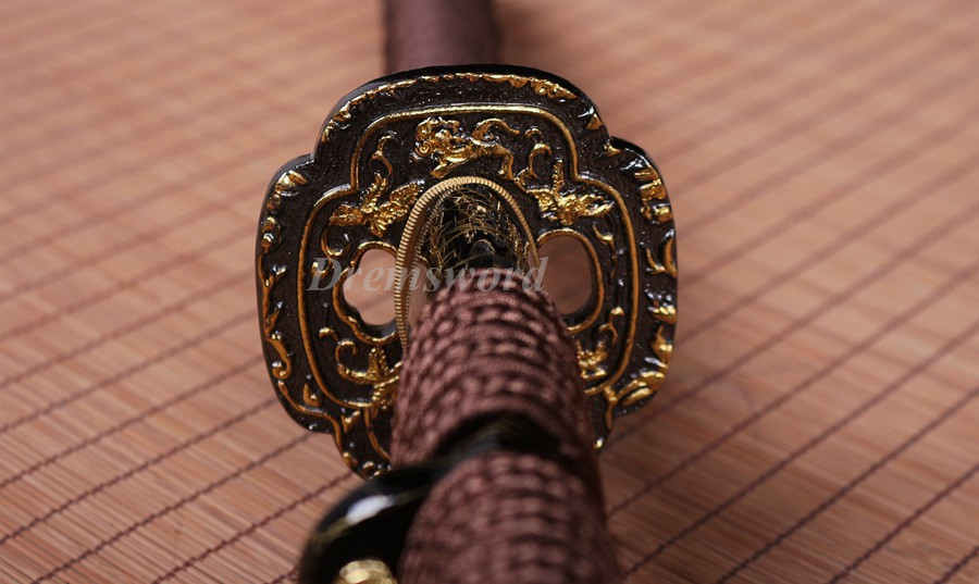 Dremsword hand forge damascus folded steel unokubi-zukuri katana  razor sharpjapanese samurai sword full tang.