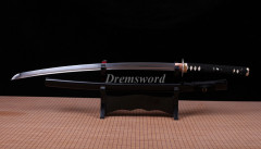 Handmade Damascus Folded Steel katana Japanese Samurai Sword Full Tang battle ready Sharp Shinogi-Zukuri Blade Black