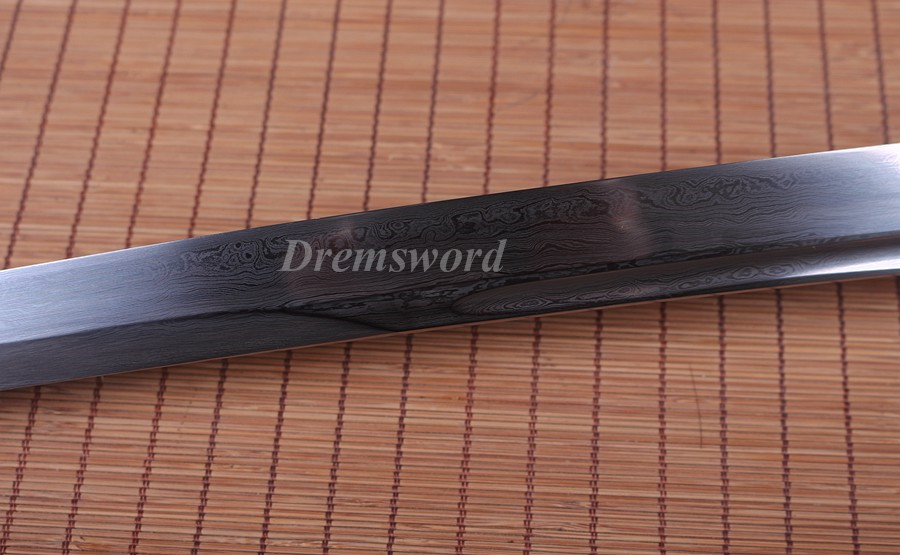 Dremsword hand forge damascus folded steel unokubi-zukuri katana  razor sharpjapanese samurai sword full tang.