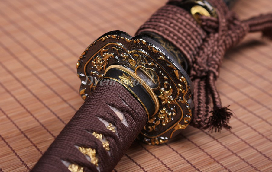 Dremsword hand forge damascus folded steel unokubi-zukuri katana  razor sharpjapanese samurai sword full tang.