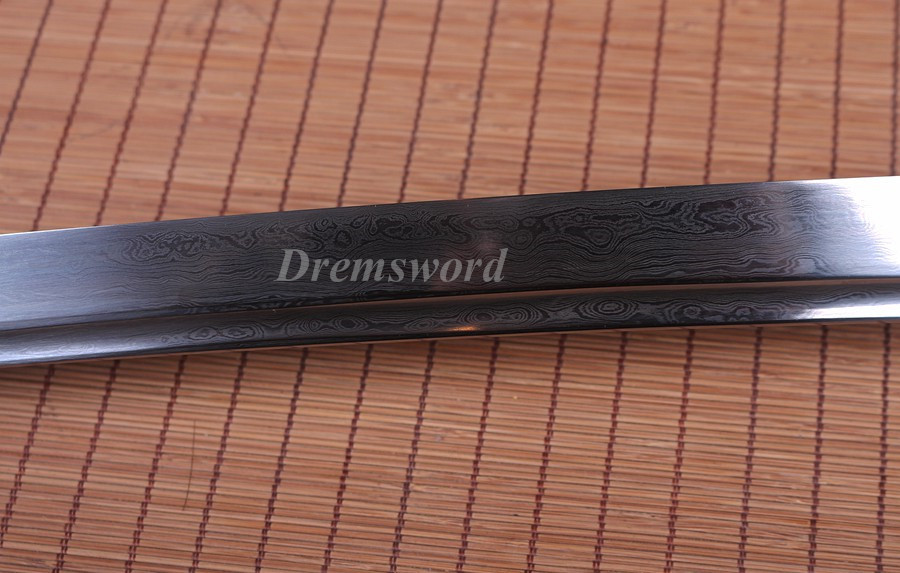 Dremsword hand forge damascus folded steel unokubi-zukuri katana  razor sharpjapanese samurai sword full tang.