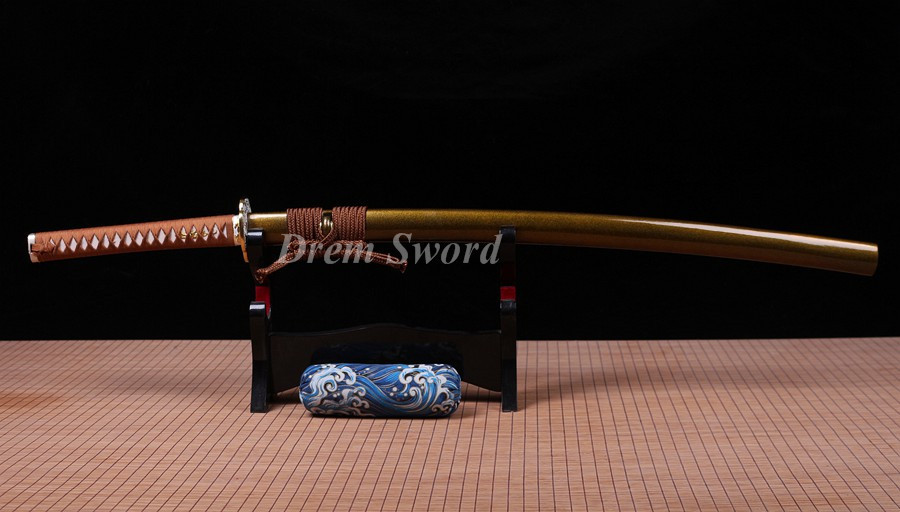 High quality katana sword real Clay tempered japanese samurai sword hamon T10 steel full tang sharp battle ready.Drem4134