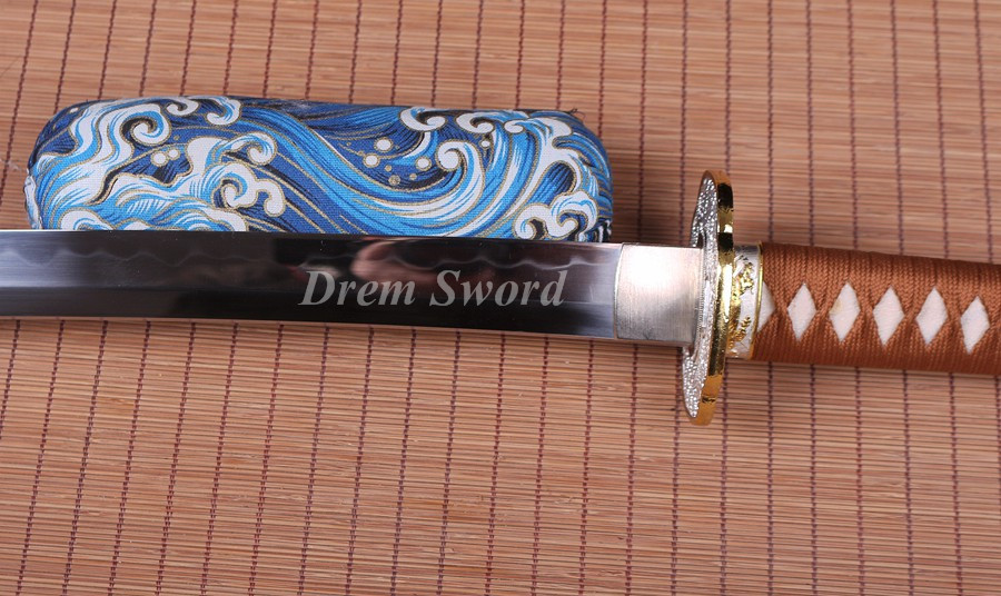 High quality katana sword real Clay tempered japanese samurai sword hamon T10 steel full tang sharp battle ready.Drem4134