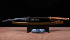 High quality katana sword real Clay tempered japanese samurai sword hamon T10 steel full tang sharp battle ready Shinogi-Zukuri brown