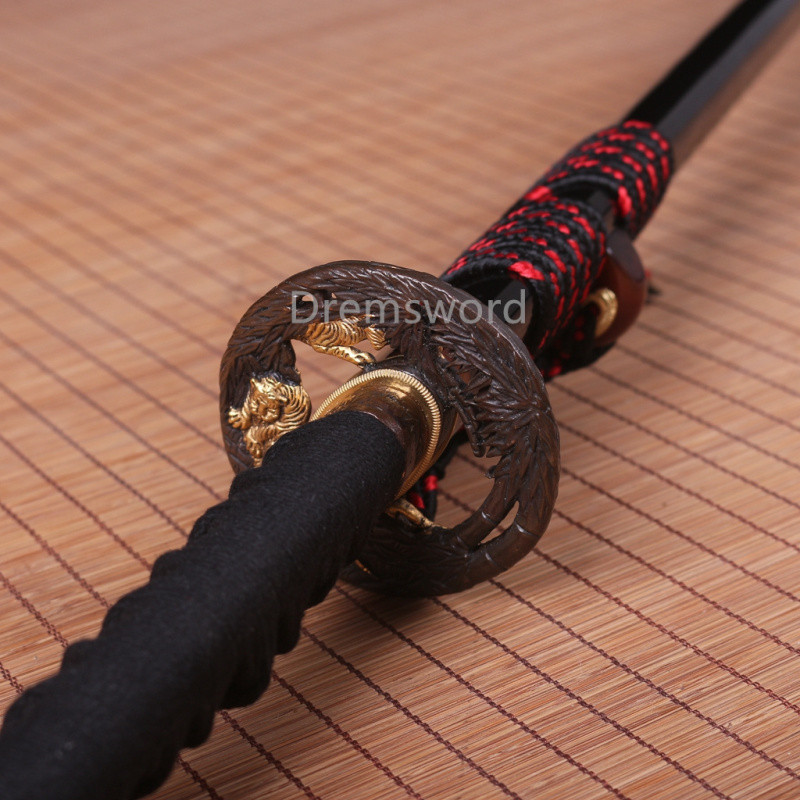 Folded Steel Clay Tempered Katana Wakizashi Tanto Set Japanese Samurai Sword Real