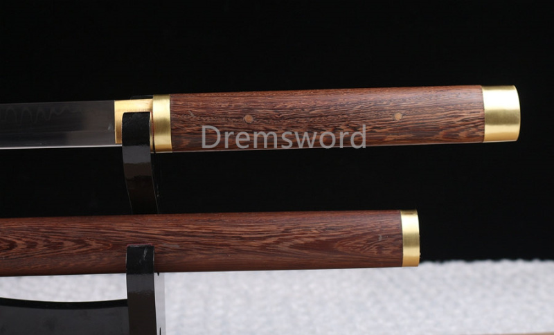 Clay Tempered T10 Steel Japanese Samurai Sword Katana Rosewood Shirasaya Sharp. Drem4109.