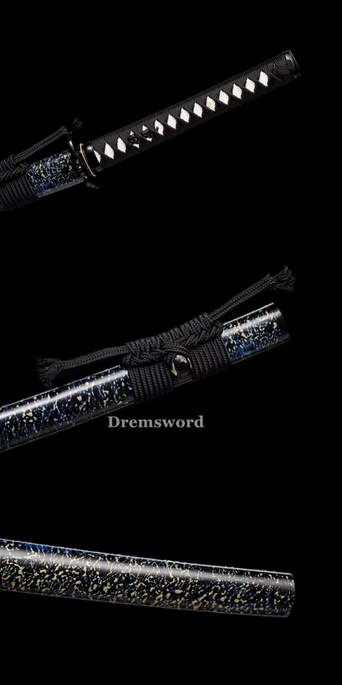 Handmade damascus folded steel sharp japanese samurai katana sword Drem3119.